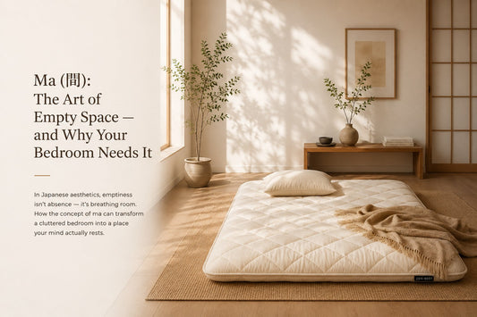 Ma — the art of empty space: a calm bedroom with a Zen.Rest floor futon