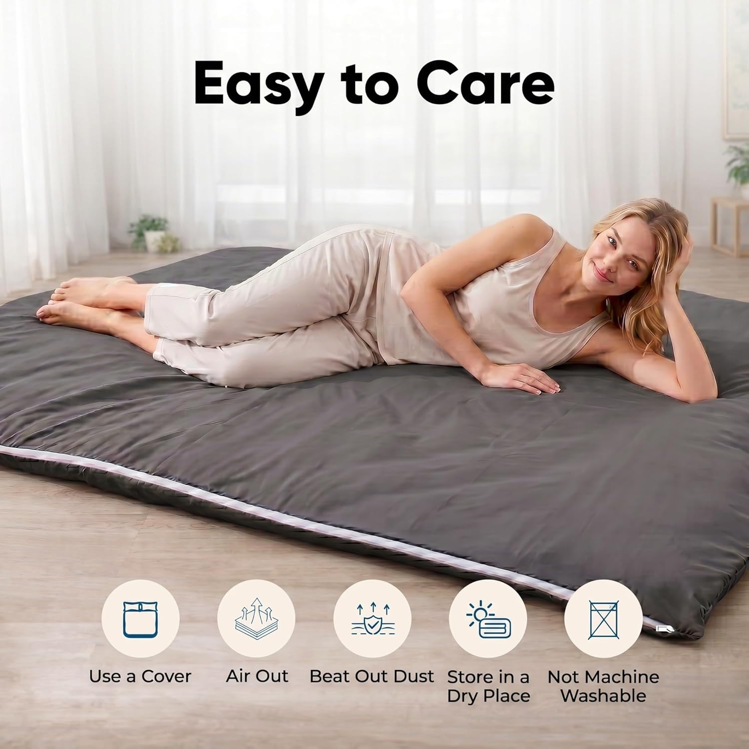 Easy care instructions for the Japanese futon mattress