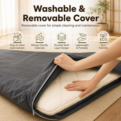 Washable and removable zip-off cover for simple cleaning