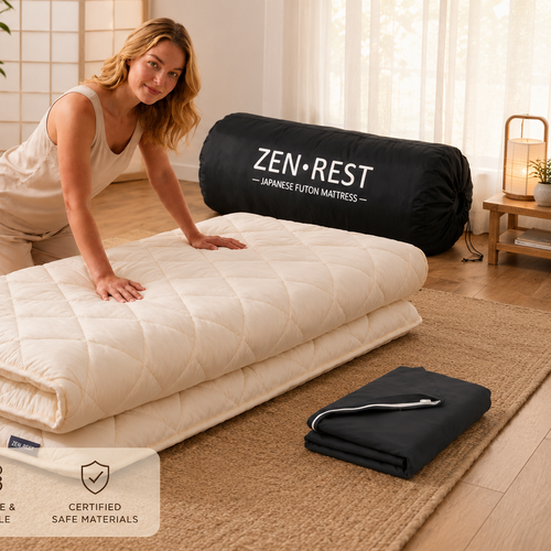 Zen.Rest 7-layer Japanese futon mattress with storage bag - square product image