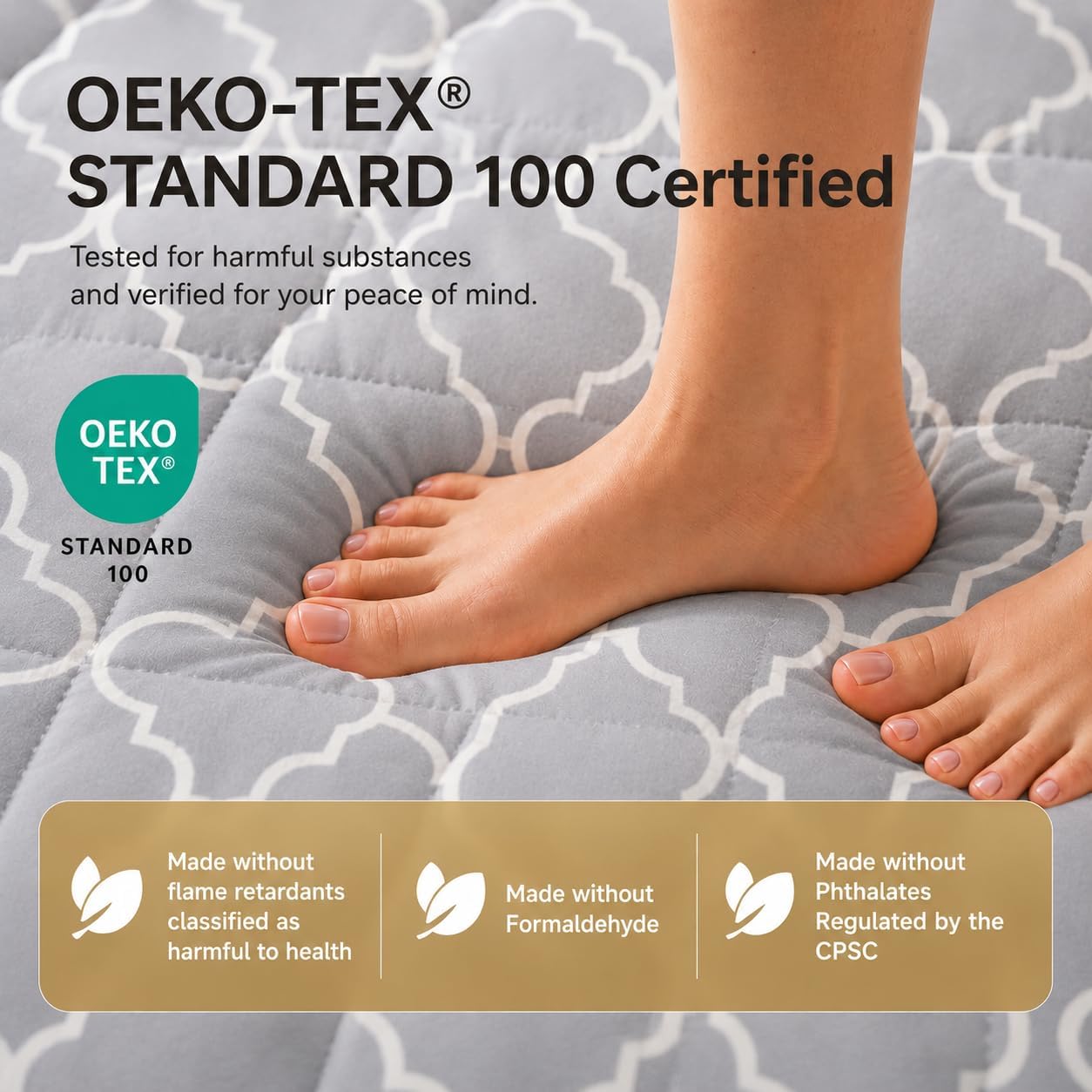 OEKO-TEX Standard 100 certified - tested for harmful substances