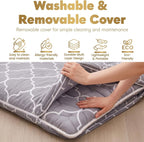 Washable and removable cover of the 9-layer grey futon mattress